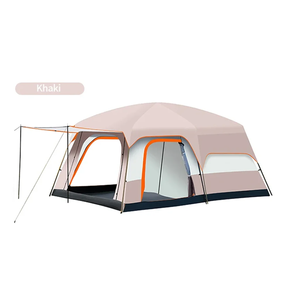 10 Person Camping Tent, Waterproof Windproof Sun Protection, 210D Oxford Fabric, 3 Season, Lightweight, 2 Room 1 Living Room