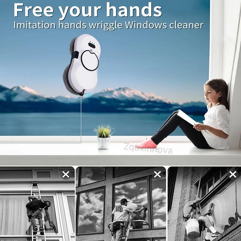 The Zqoxinnova Smart Robotic Window Cleaner with UPS Safety System